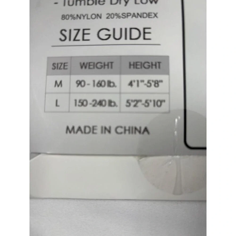 G&Y Fashion WHITE‎ Thigh High Stockings Size L 15D Silicone Stay Up NWT